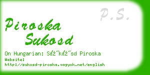 piroska sukosd business card